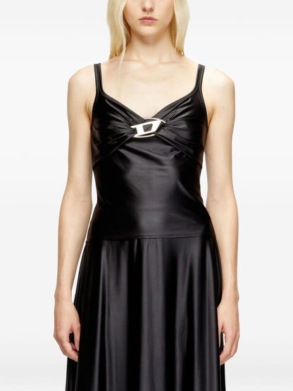 Diesel Draped Twist Tank Top Black