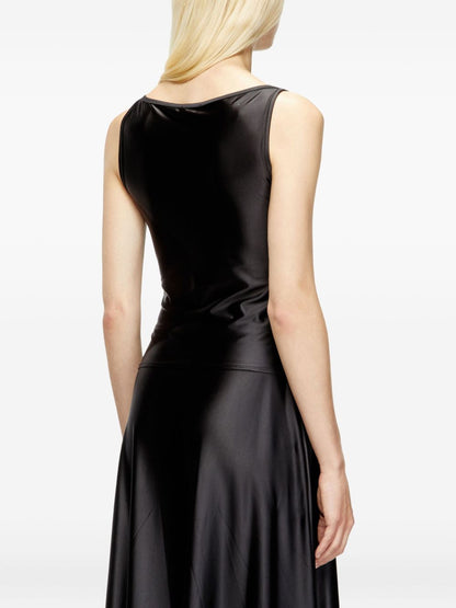 Diesel Draped Twist Tank Top Black