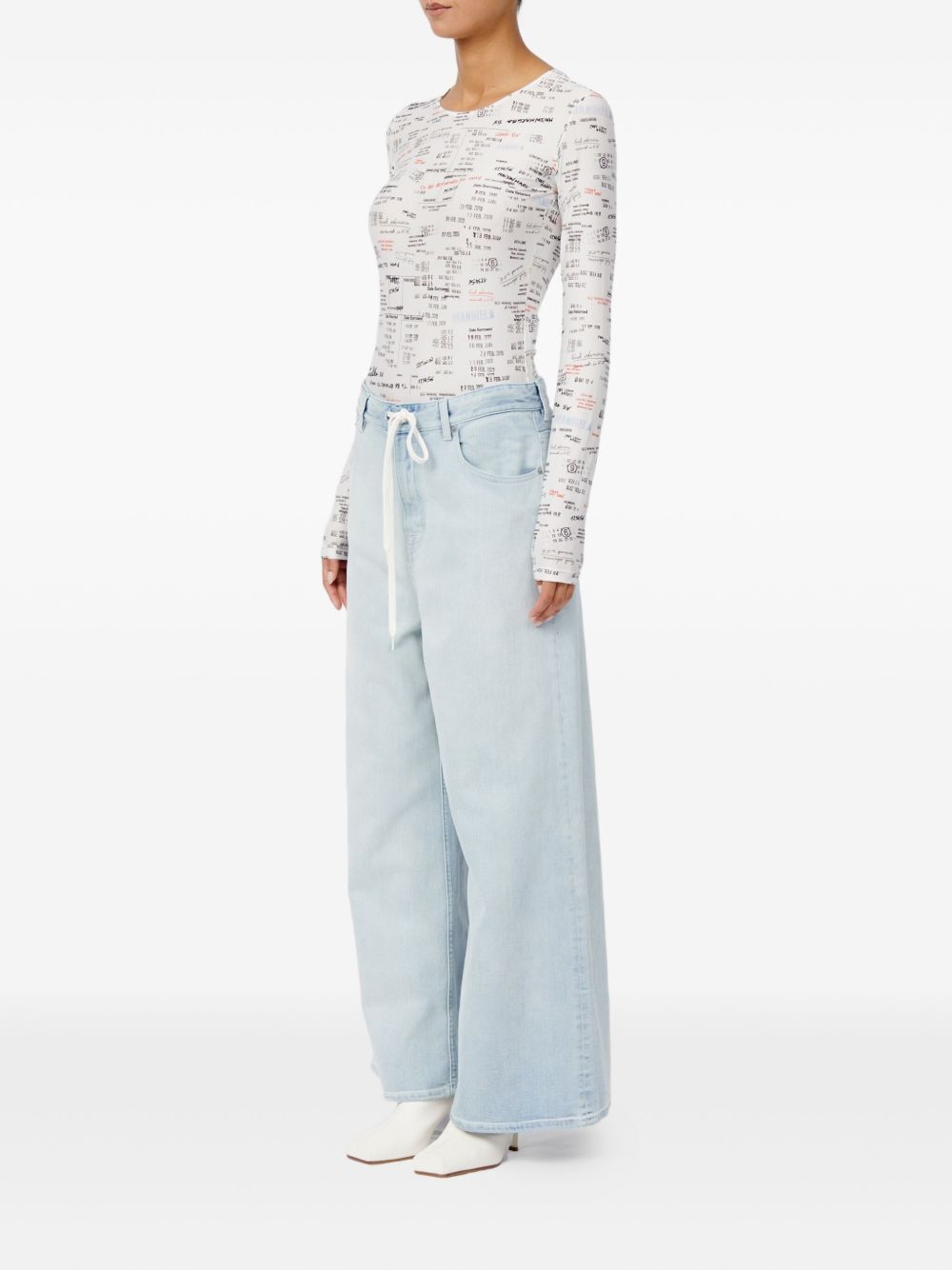 MM6 Maison Margiela Wide Leg Denim Jeans Clear Blue clear blue