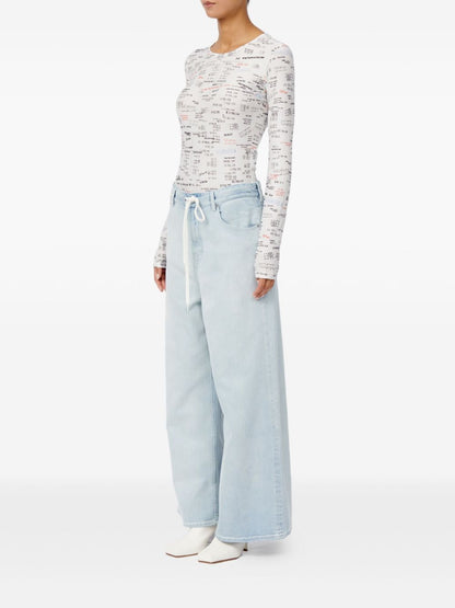 MM6 Maison Margiela Wide Leg Denim Jeans Clear Blue clear blue