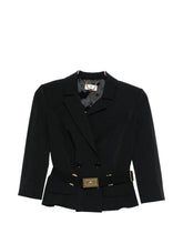Elisabetta Franchi Double-Breasted Belted Jacket Black black