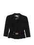 Elisabetta Franchi Double-Breasted Belted Jacket Black black