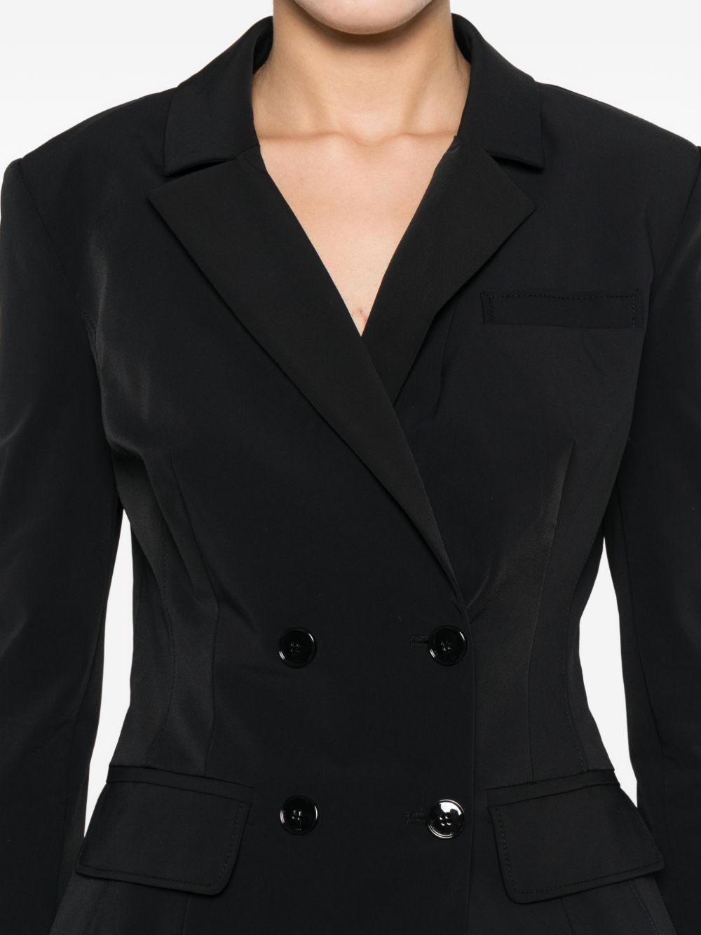 Elisabetta Franchi Double-Breasted Belted Jacket Black black