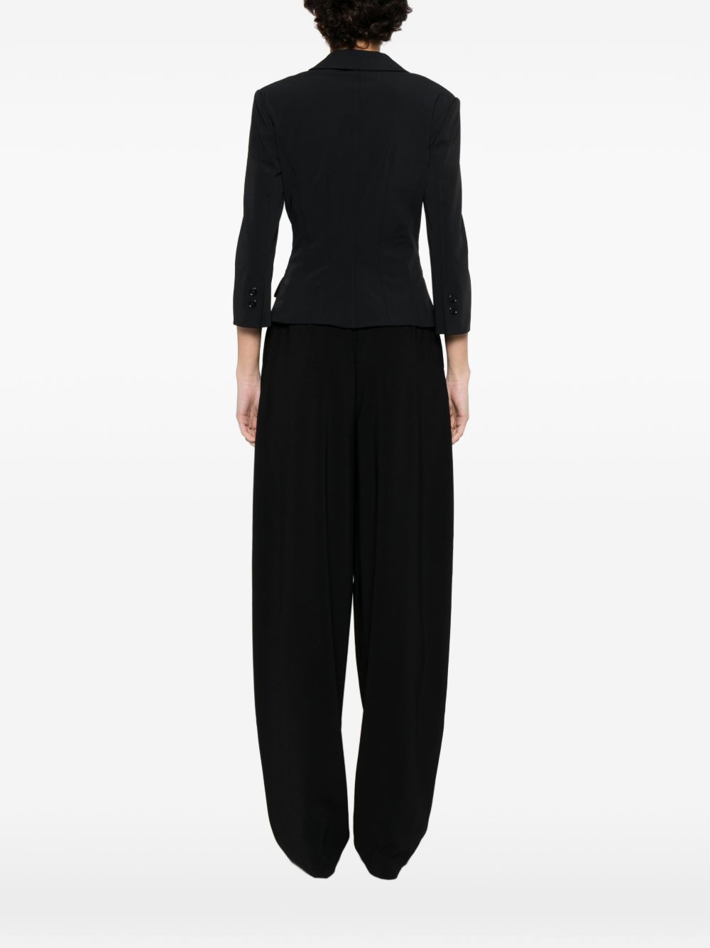 Elisabetta Franchi Double-Breasted Belted Jacket Black black