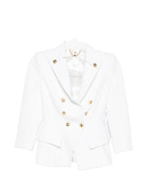 Elisabetta Franchi Double-Breasted Tailored Jacket Ivory