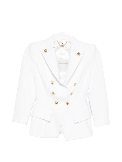 Elisabetta Franchi Double-Breasted Tailored Jacket Ivory
