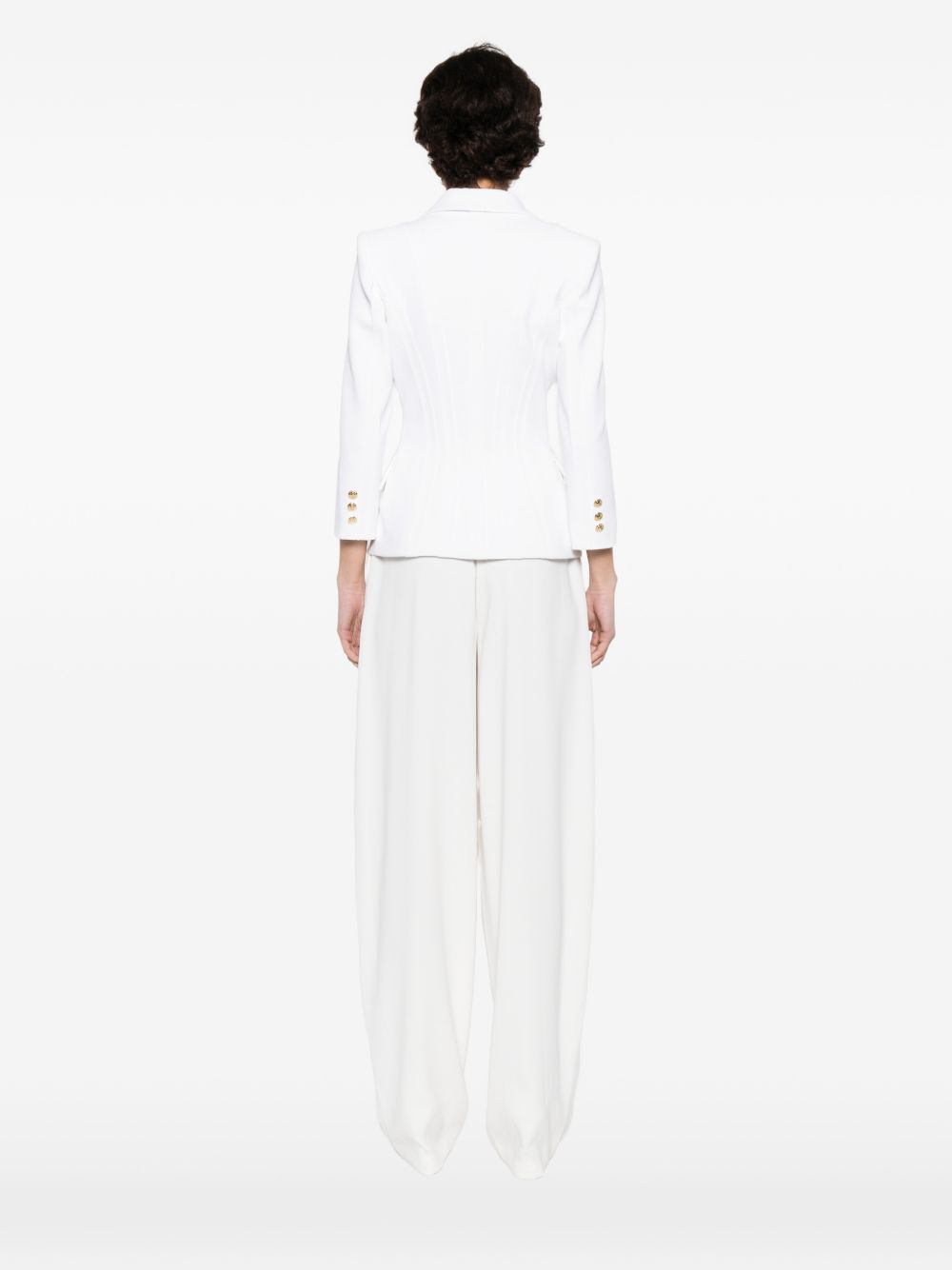 Elisabetta Franchi Double-Breasted Tailored Jacket Ivory