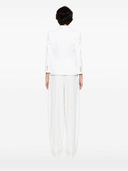 Elisabetta Franchi Double-Breasted Tailored Jacket Ivory
