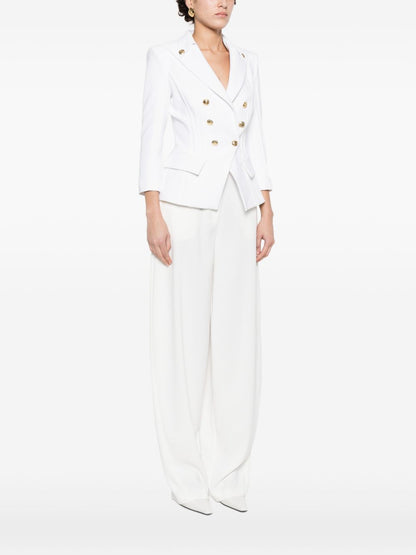 Elisabetta Franchi Double-Breasted Tailored Jacket Ivory