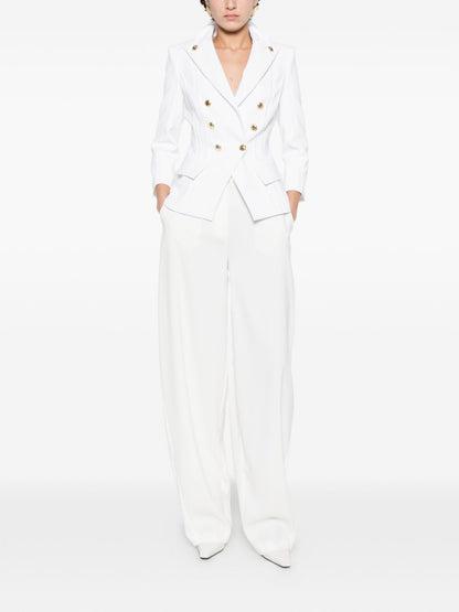 Elisabetta Franchi Double-Breasted Tailored Jacket Ivory