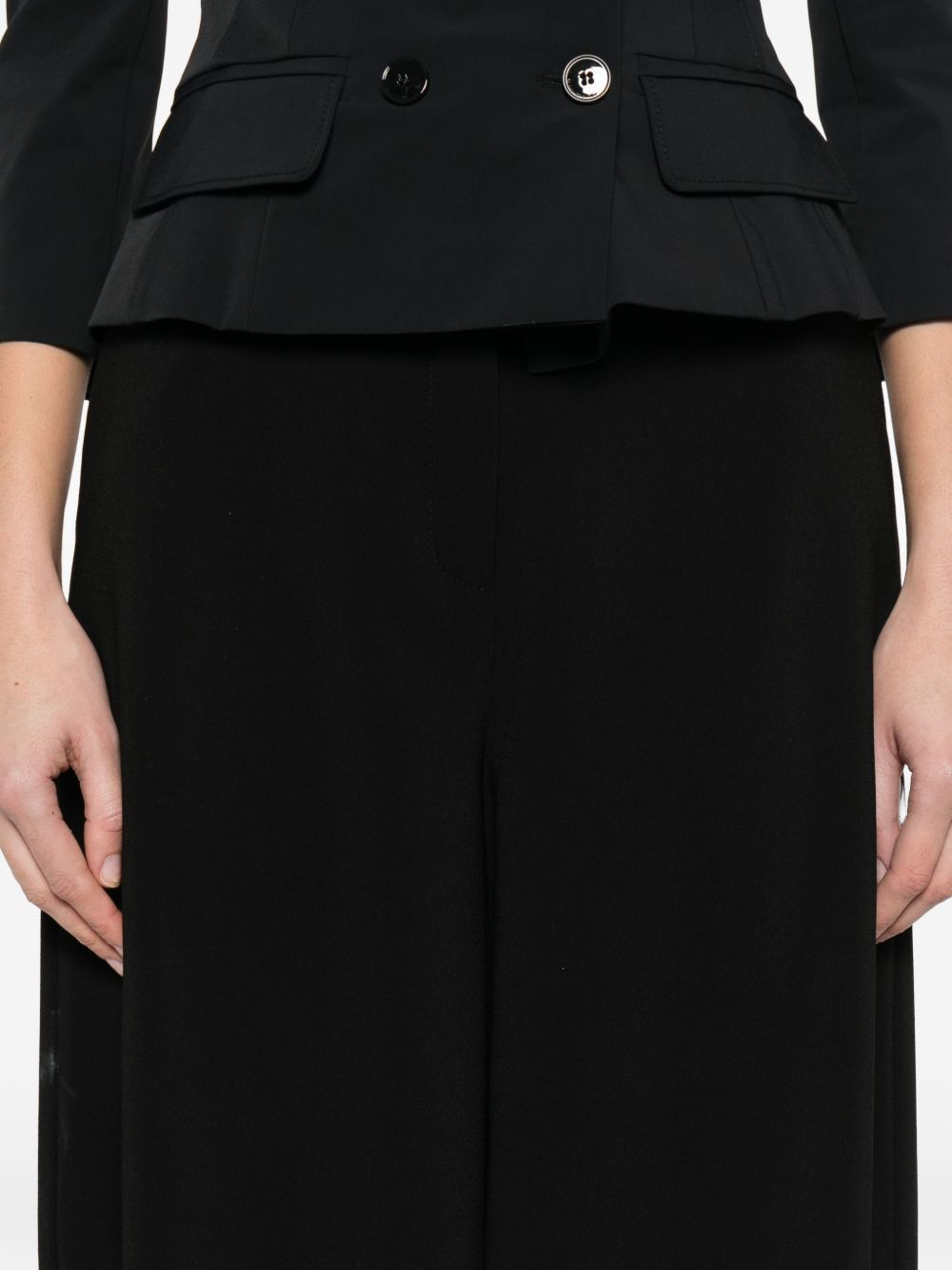 Elisabetta Franchi Wide-Leg Tailored Trousers Black black