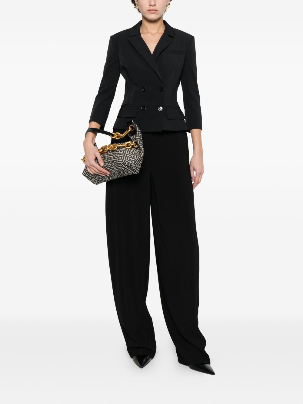 Elisabetta Franchi Wide-Leg Tailored Trousers Black black