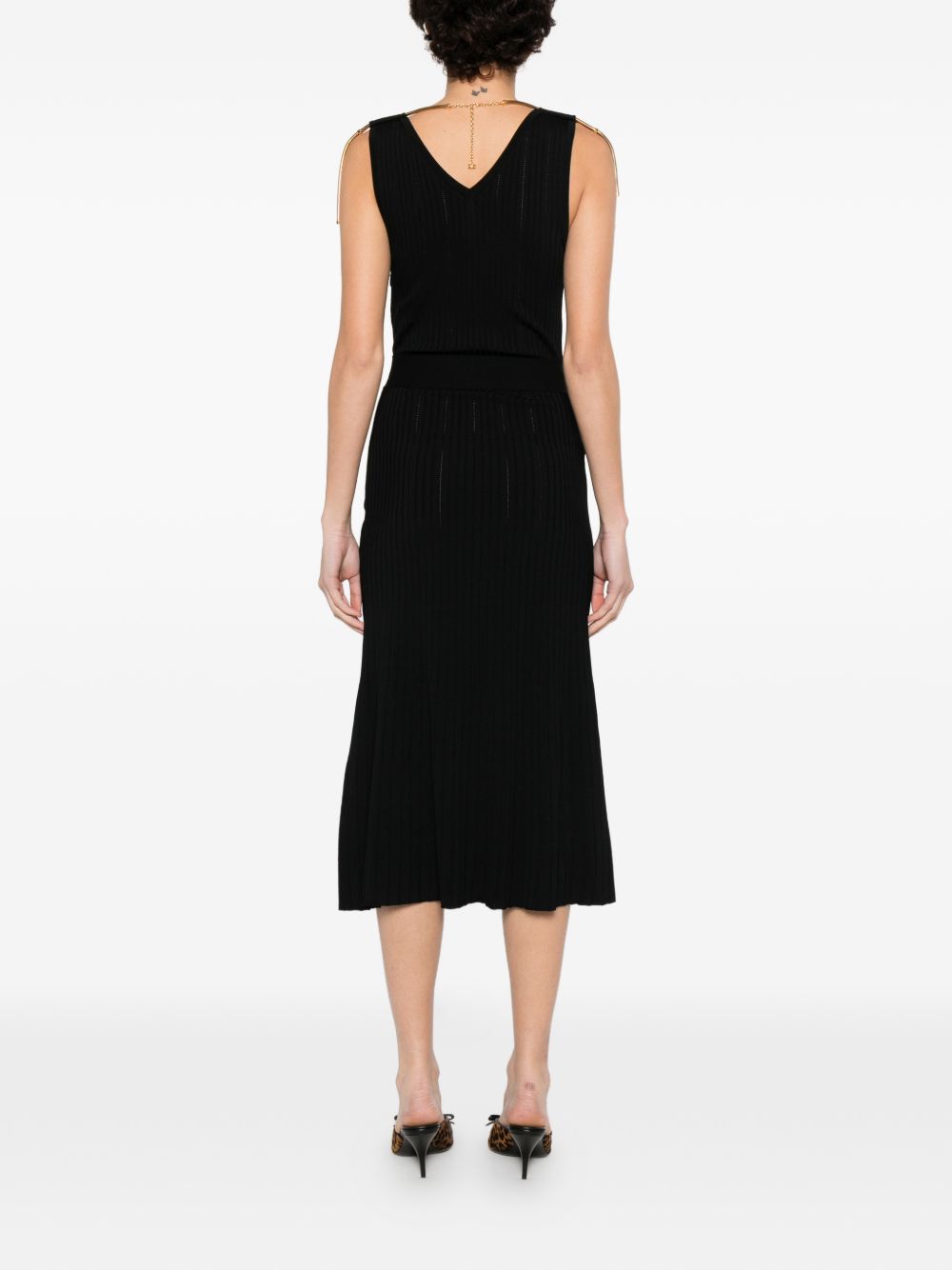 Elisabetta Franchi Knitted Midi Dress Black