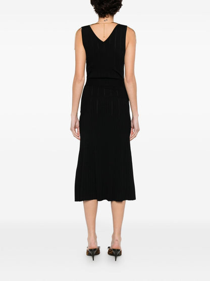 Elisabetta Franchi Knitted Midi Dress Black