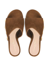 Gianvito Rossi Suede Platform Studded Sandals Brown