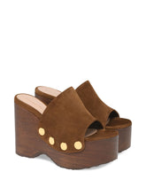 Gianvito Rossi Suede Platform Studded Sandals Brown