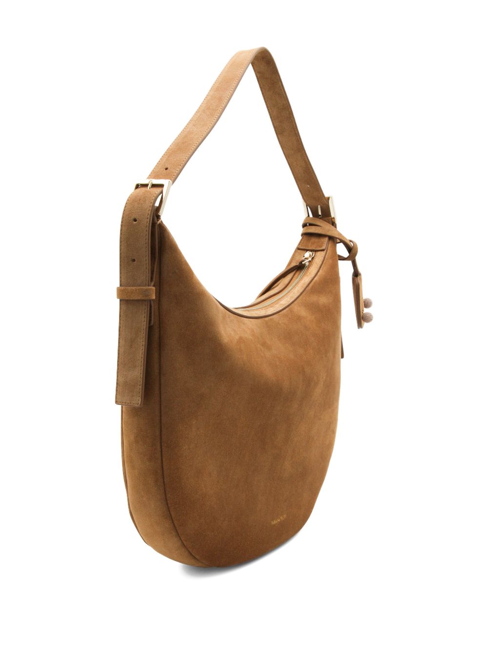 Fabiana Filippi Suede Hobo Bag With Buckle Leather Brown leather brown