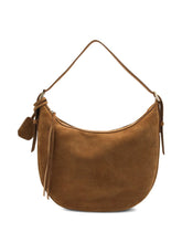 Fabiana Filippi Suede Hobo Bag With Buckle Leather Brown leather brown