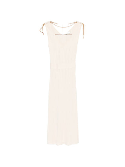 Elisabetta Franchi Knitted Midi Dress White