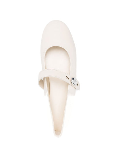 Tory Burch Flat Leather Ballets Beige Beige