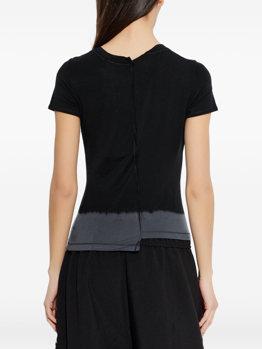 Y-3 Dip-Dye Asymmetric T-Shirt Black Black