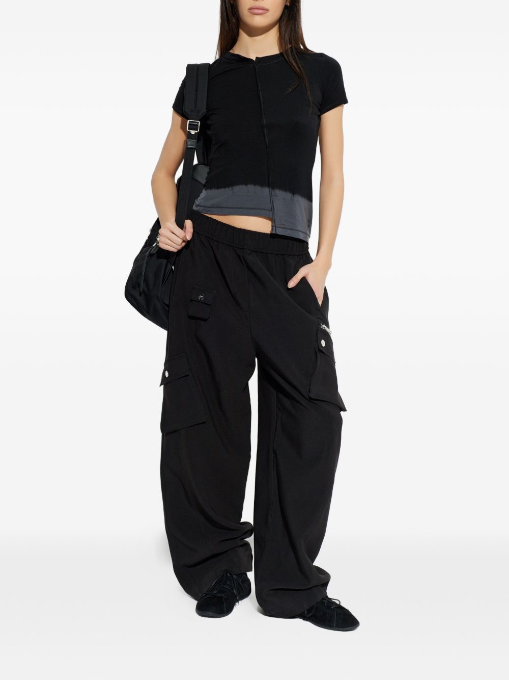 Y-3 Dip-Dye Asymmetric T-Shirt Black Black