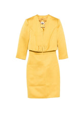 Elisabetta Franchi Midi Pleated Dress Yellow