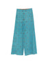 Pierre Louis Mascia Printed Silk Wide Trousers Clear Blue