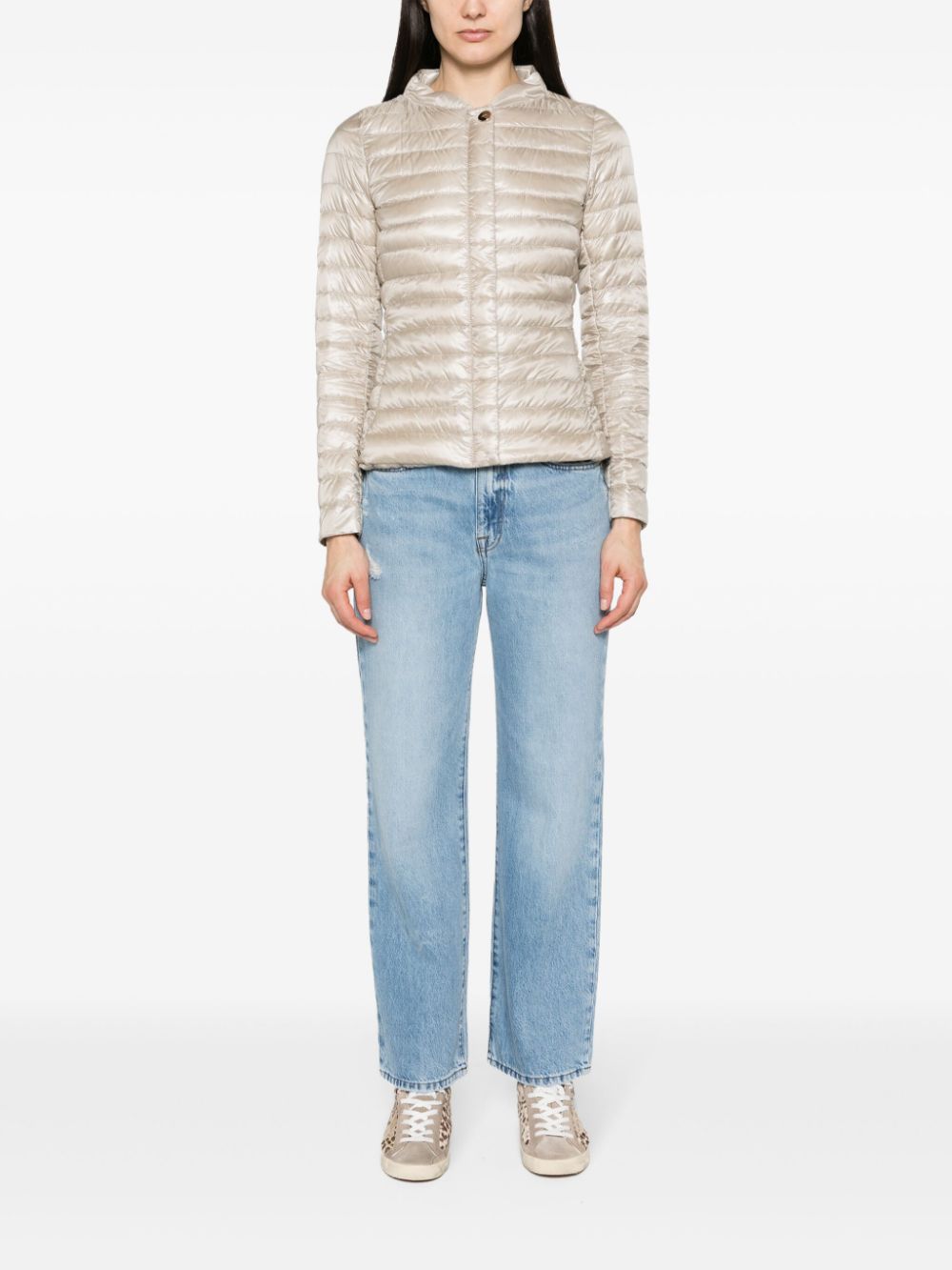 HERNO Feather Down Quilted Short Jacket Powder