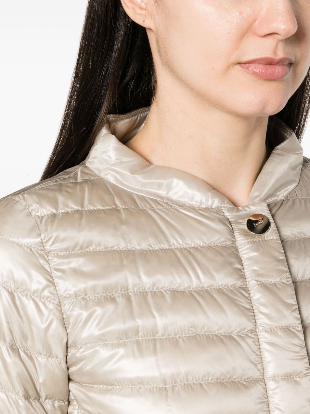 HERNO Feather Down Quilted Short Jacket Powder