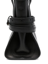 Moschino Tie Me Small Leather Bag Black Black