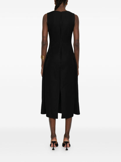 Jacquemus Tablier Long Linen Dress Black