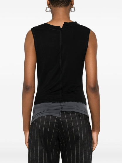Y-3 Asymmetric Sleeveless Tank Top Black