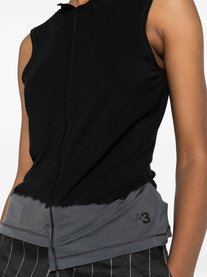 Y-3 Asymmetric Sleeveless Tank Top Black