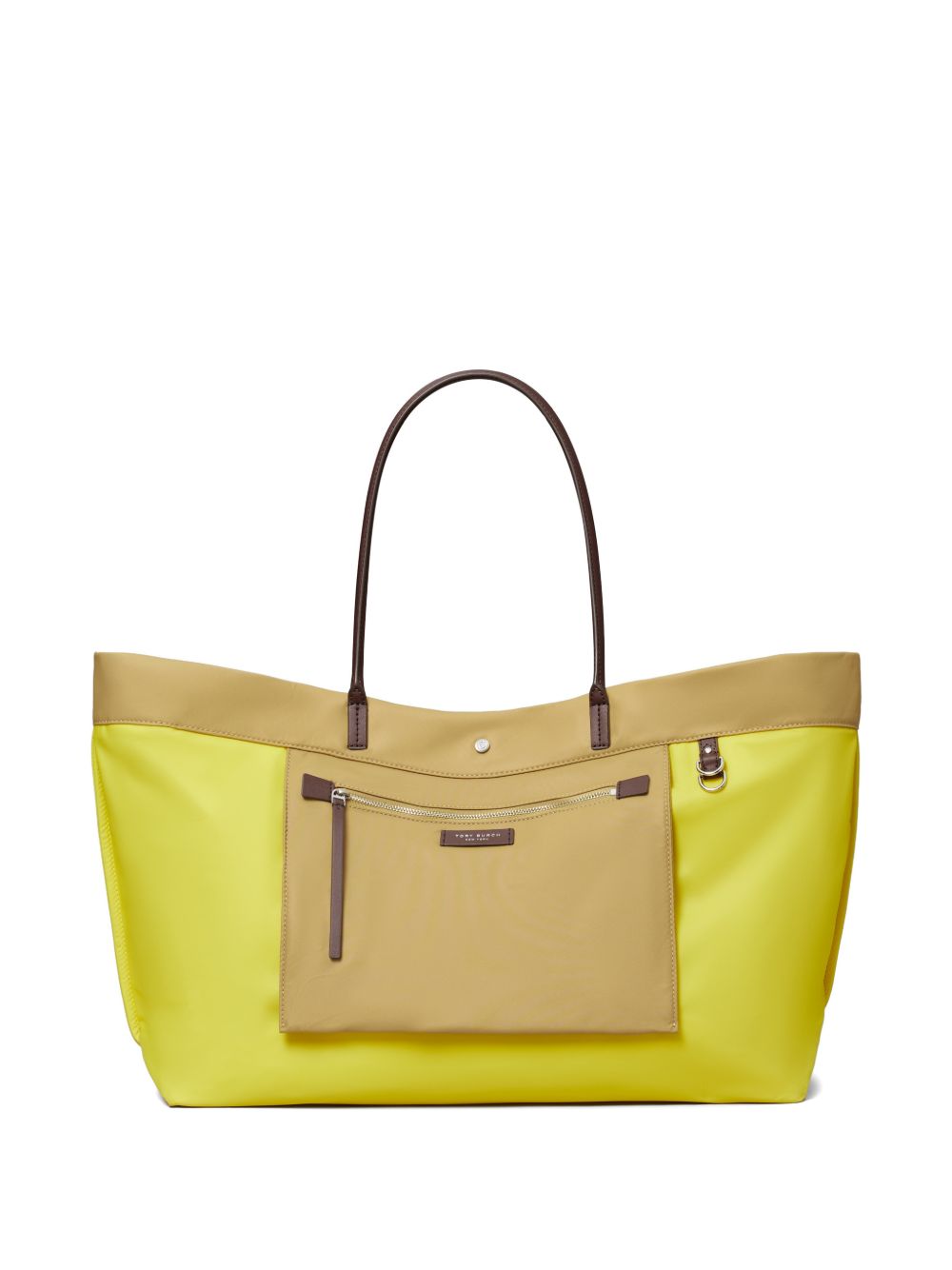 Tory Burch Ella Twist Nylon Tote Beige