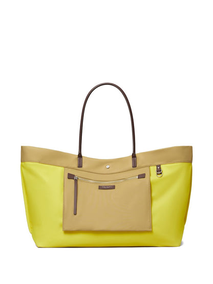 Tory Burch Ella Twist Nylon Tote Beige