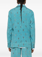 Pierre Louis Mascia Double-Breasted Silk Jacket Clear Blue