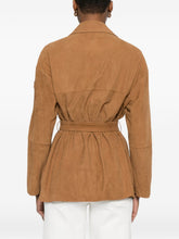 Peuterey Suede Belted Leather Jacket Brown