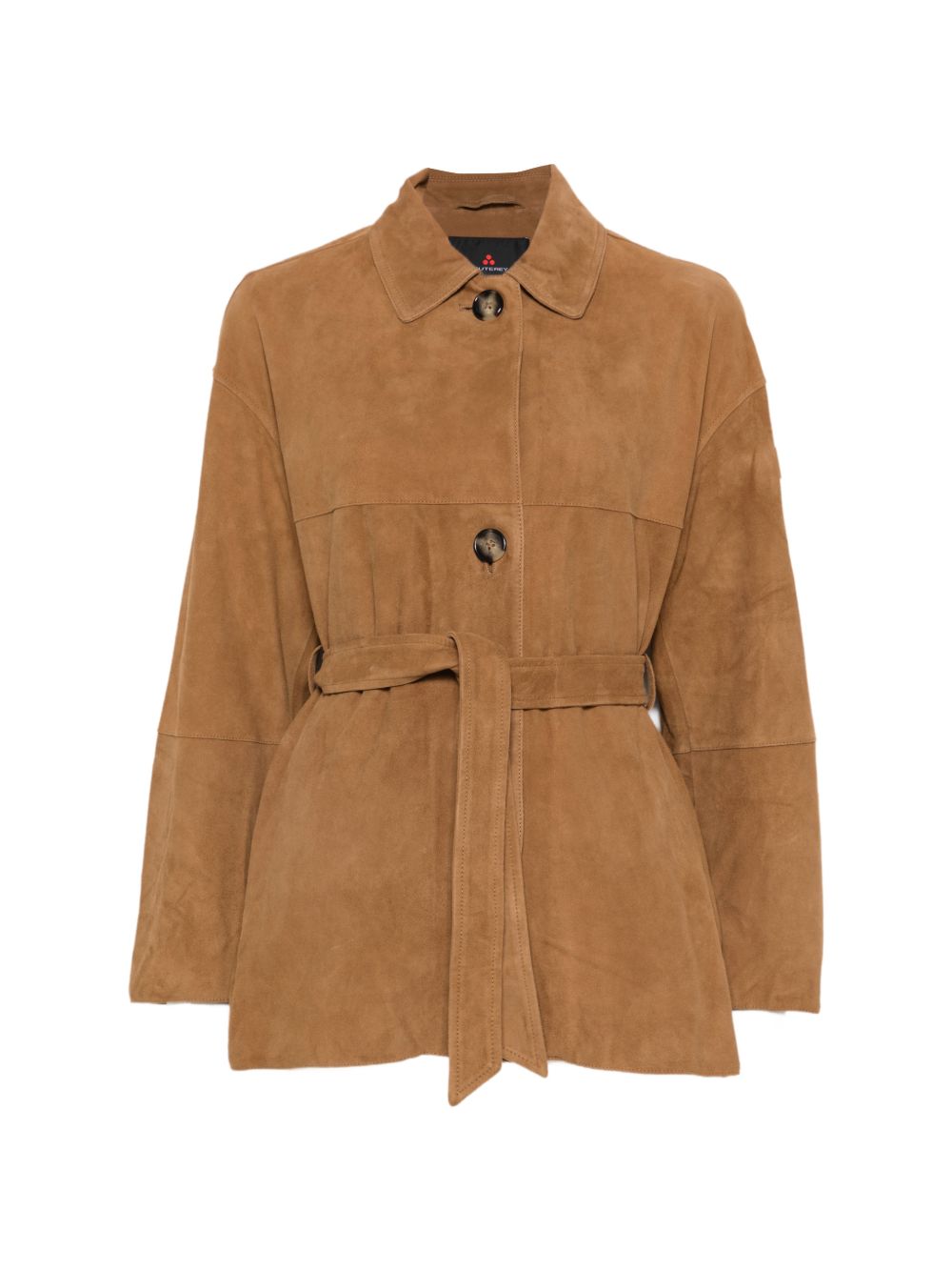 Peuterey Suede Belted Leather Jacket Brown