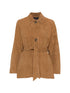 Peuterey Suede Belted Leather Jacket Brown
