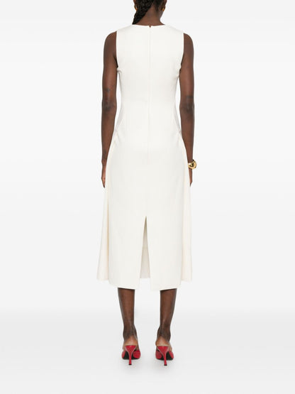 JACQUEMUS Long Linen Apron Dress White