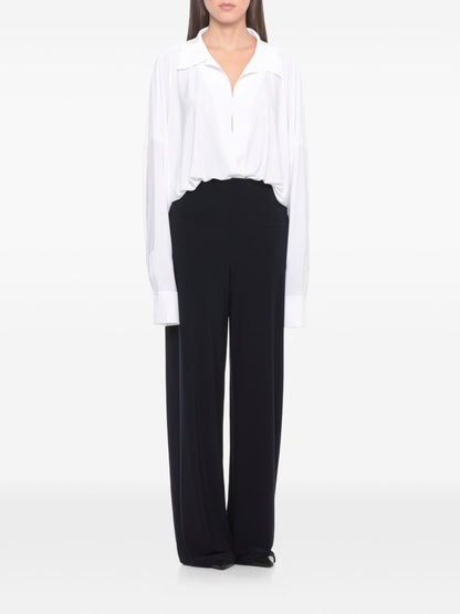 Norma Kamali Oversized Shirt Bodysuit White