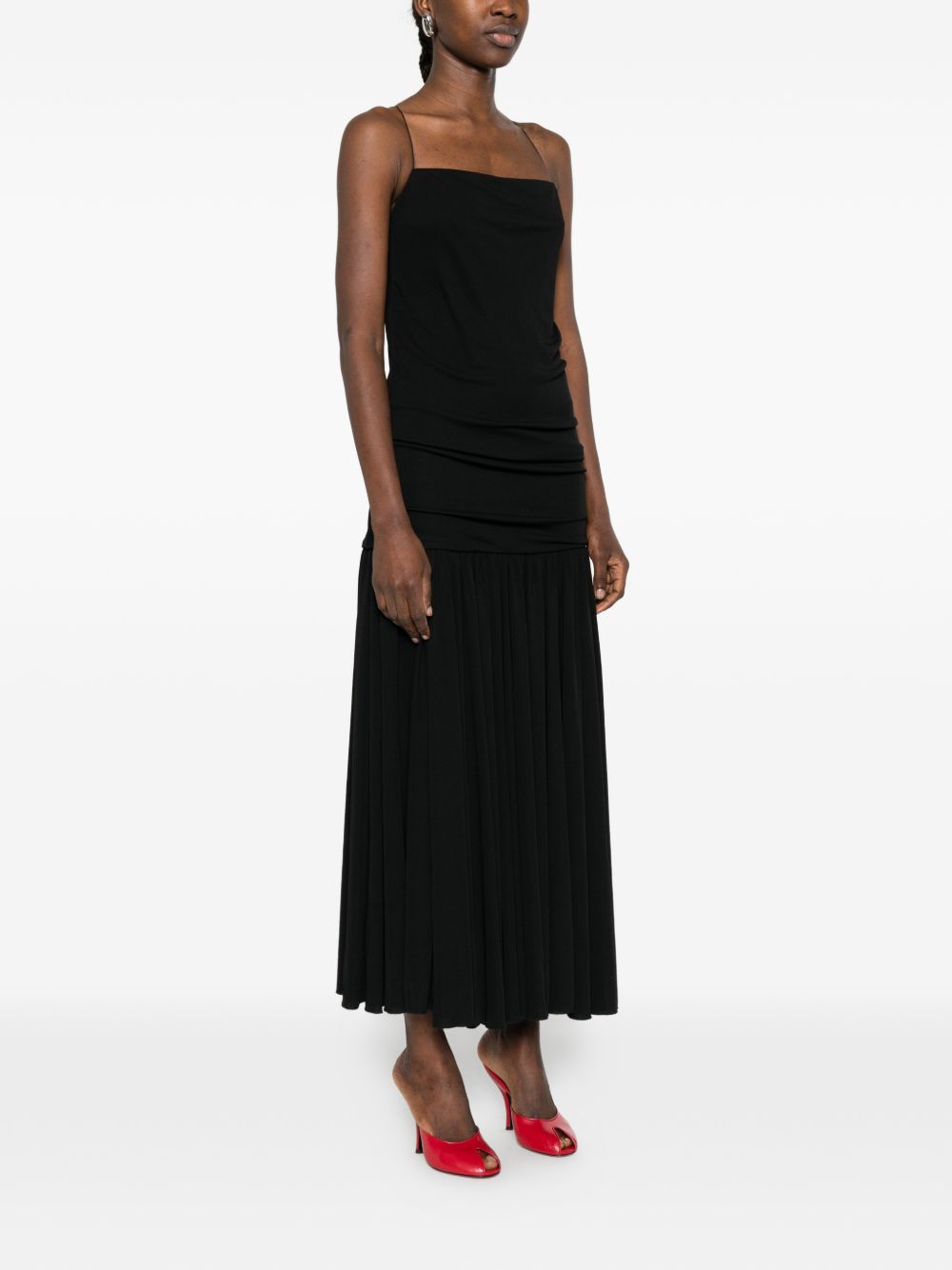 JACQUEMUS Abiha Long Viscose Dress Black