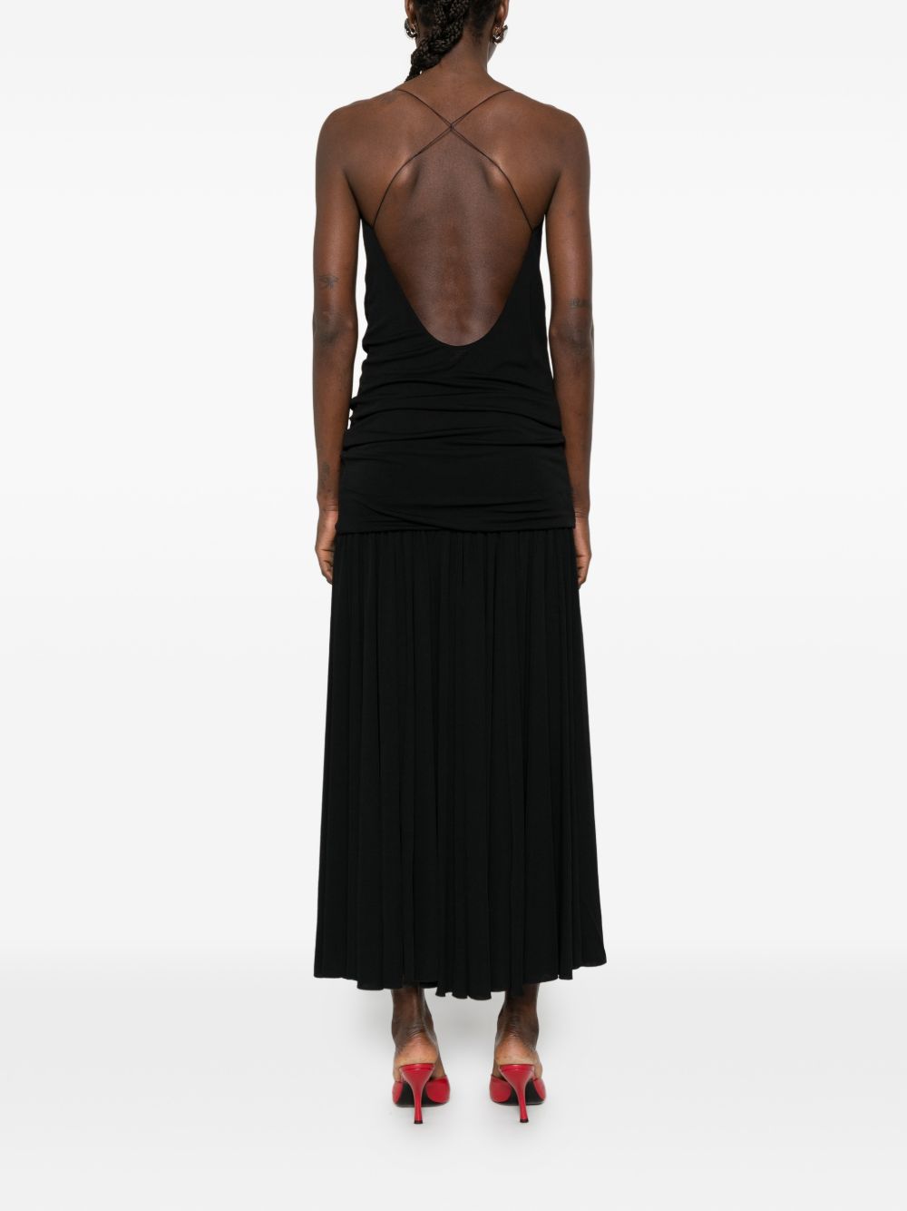 JACQUEMUS Abiha Long Viscose Dress Black