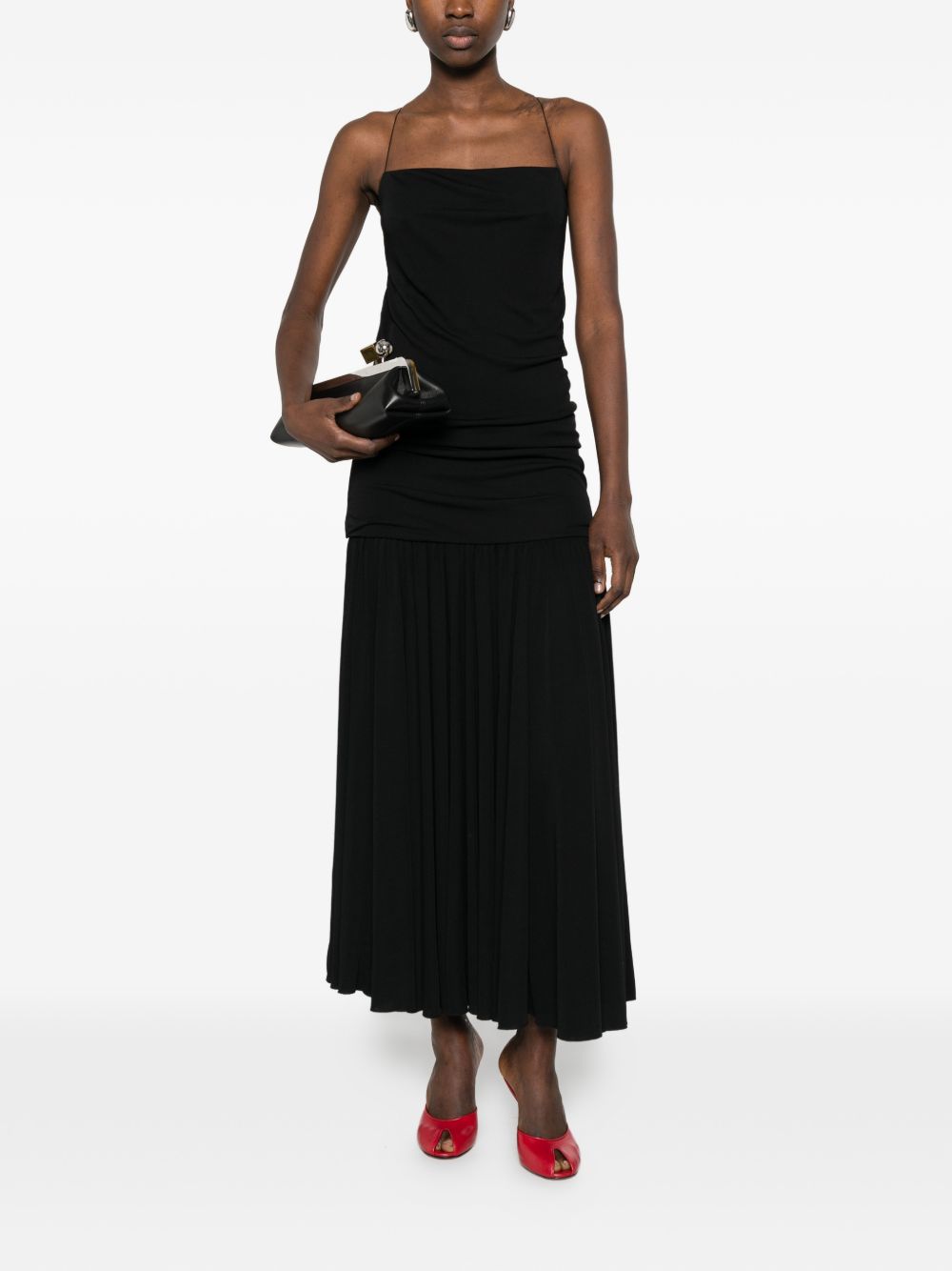 JACQUEMUS Abiha Long Viscose Dress Black