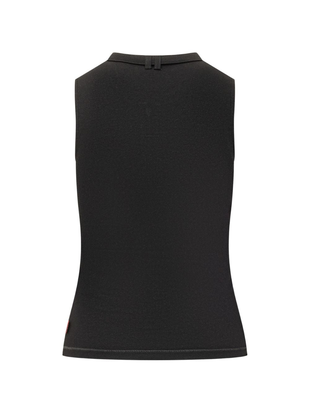 Diesel Cotton Ribbed Tank Top Black