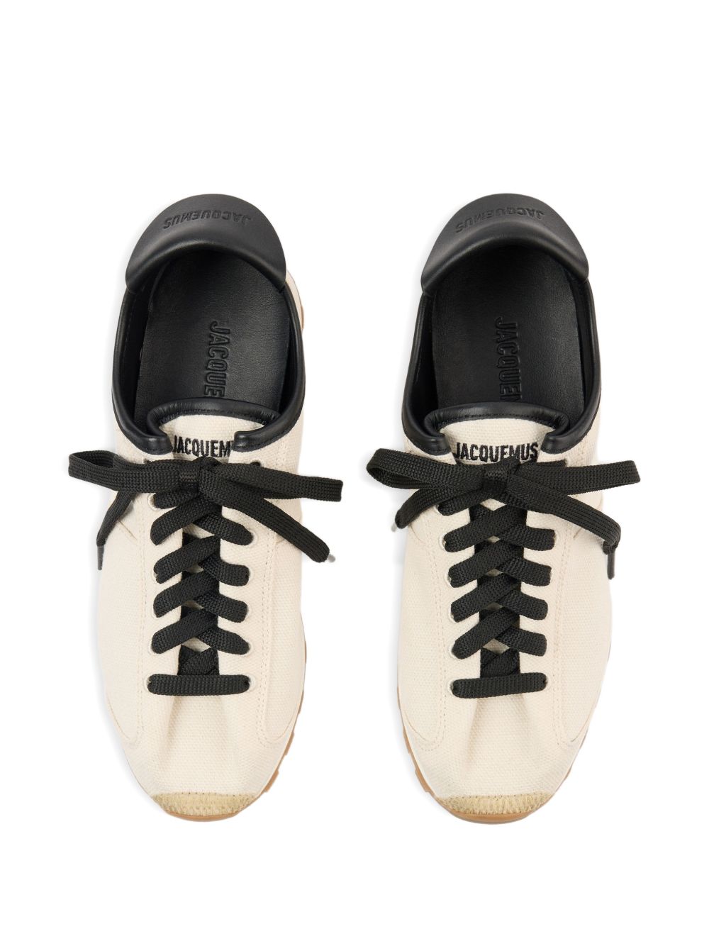 JACQUEMUS Leather-Trim Organic Cotton Sneakers Beige beige