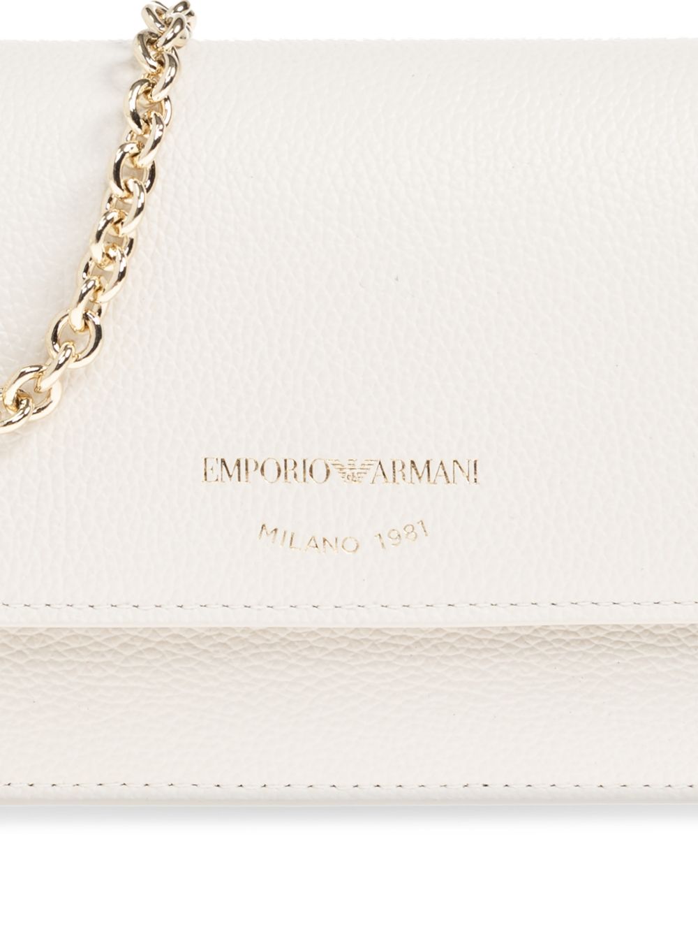 Emporio Armani Leather Chain Clutch White