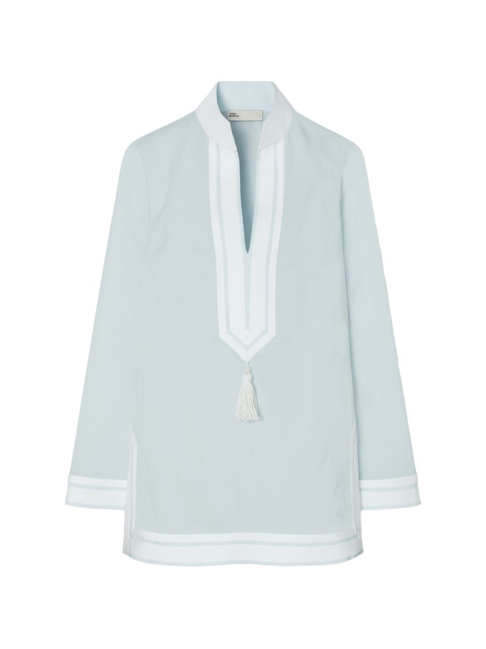 Tory Burch Tassel Cotton Tunic Dress Blue