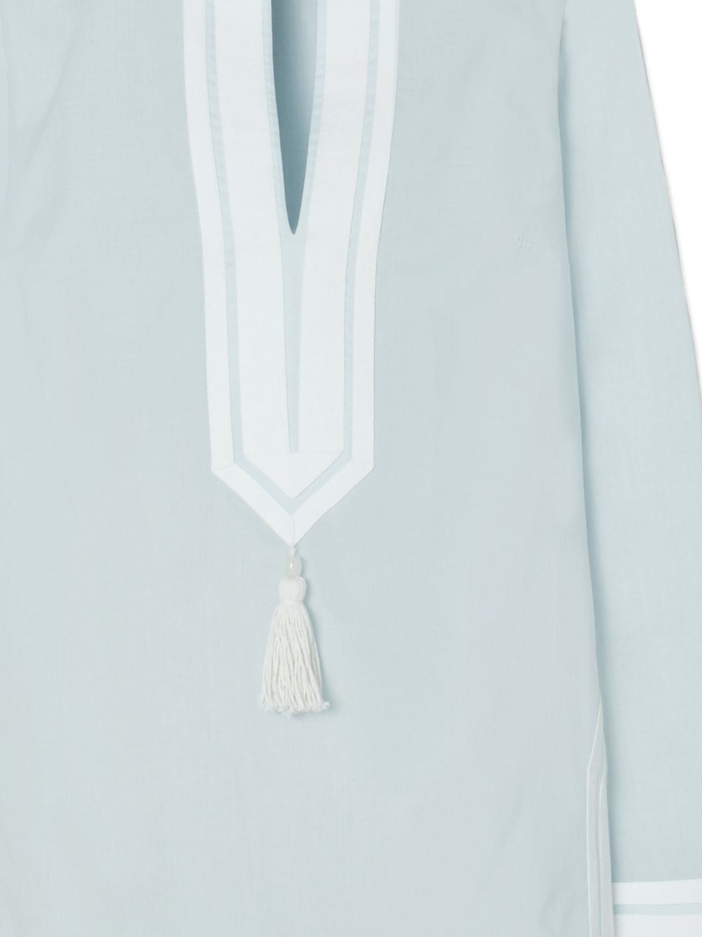 Tory Burch Tassel Cotton Tunic Dress Blue